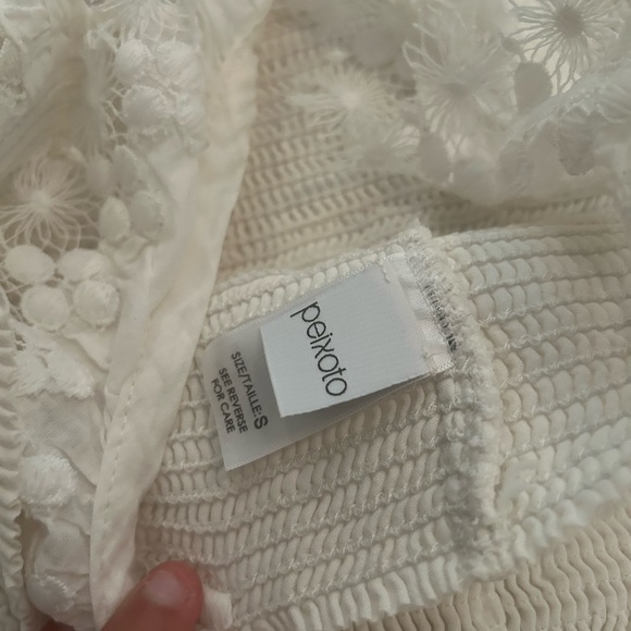 Peixoto white crop top. Cute ruffled straps. Size small. - Picture 5 of 5